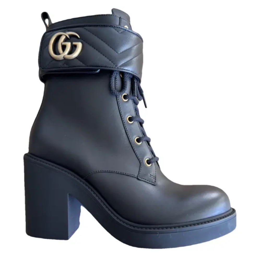 Gucci Marmont leather biker boots